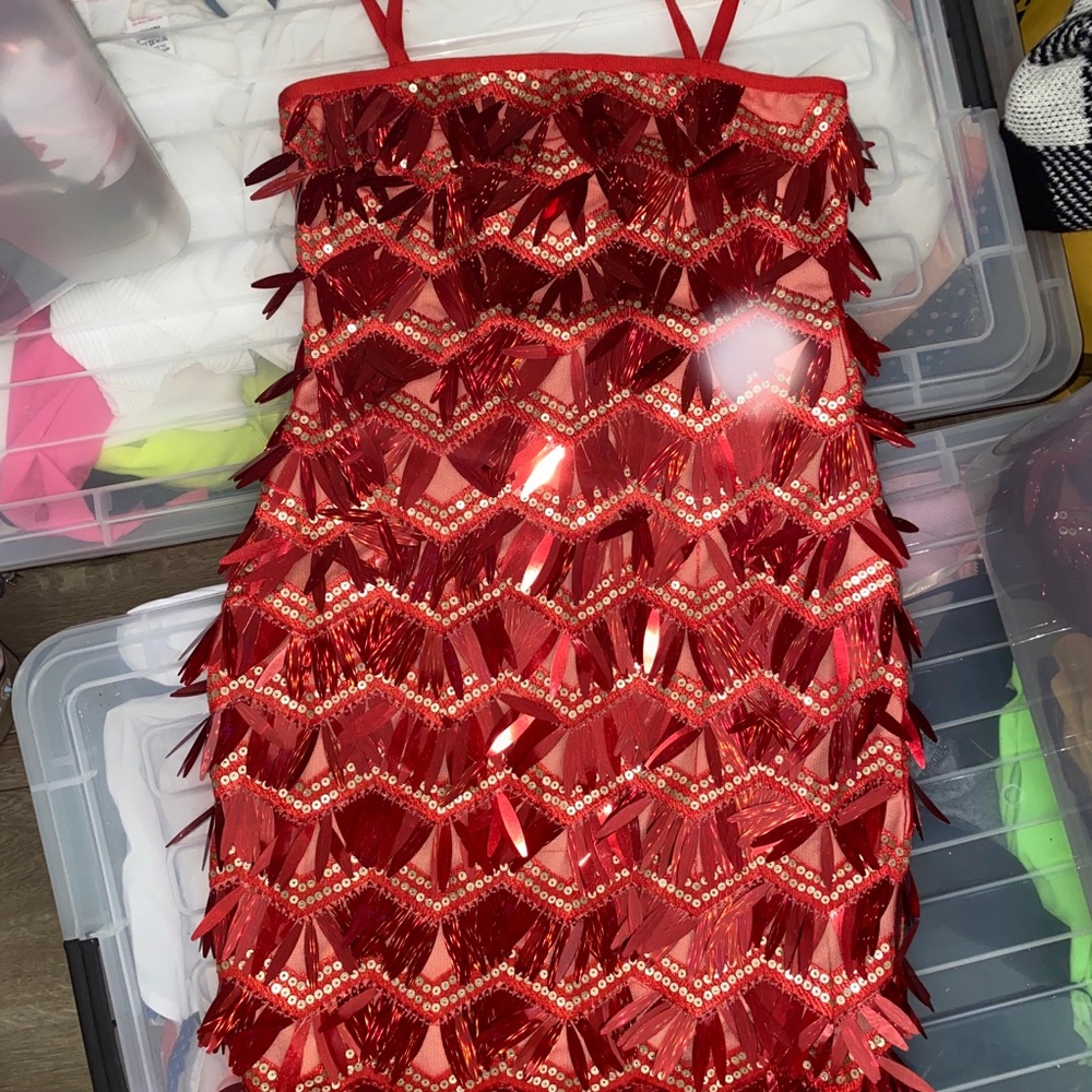 Red mini dress